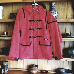 Volcom orange tweed snowboarding jacket